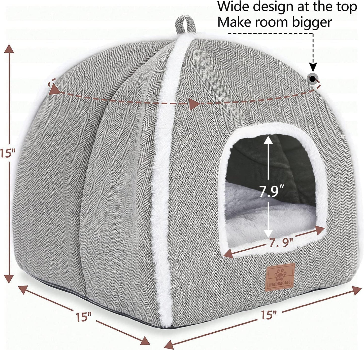 Cat Bed for Indoor Cats - Cat Cave Bed Cat House Cat Tent with Removable Washable Cushioned Pillow, Soft and Self Warming Kitten beds, for Small and Medium Cat Beds & Furniture