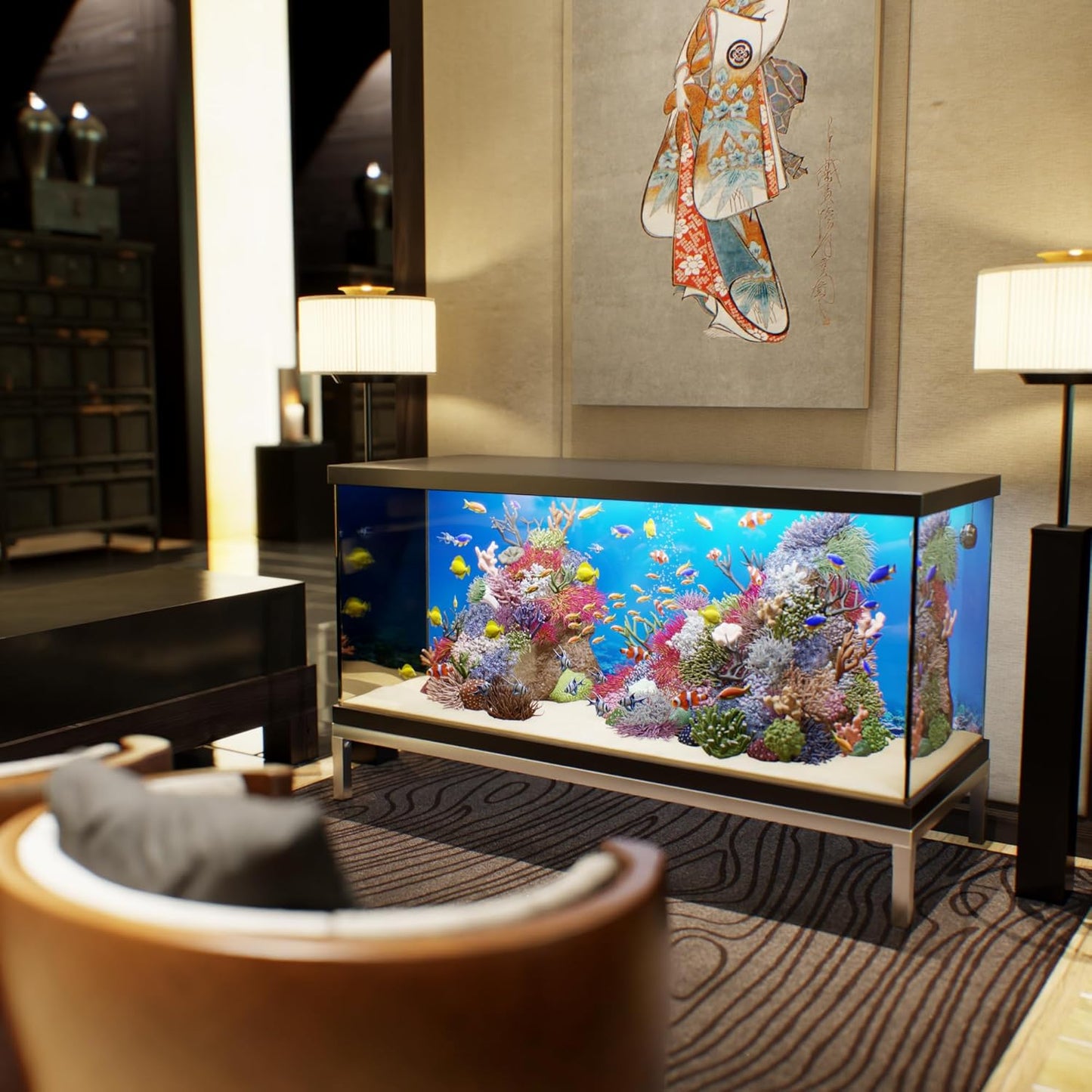 24 in X 60 in. Aquarium Stand | Industrial Style Aluminum Fish Tank Base with Open Frame Design