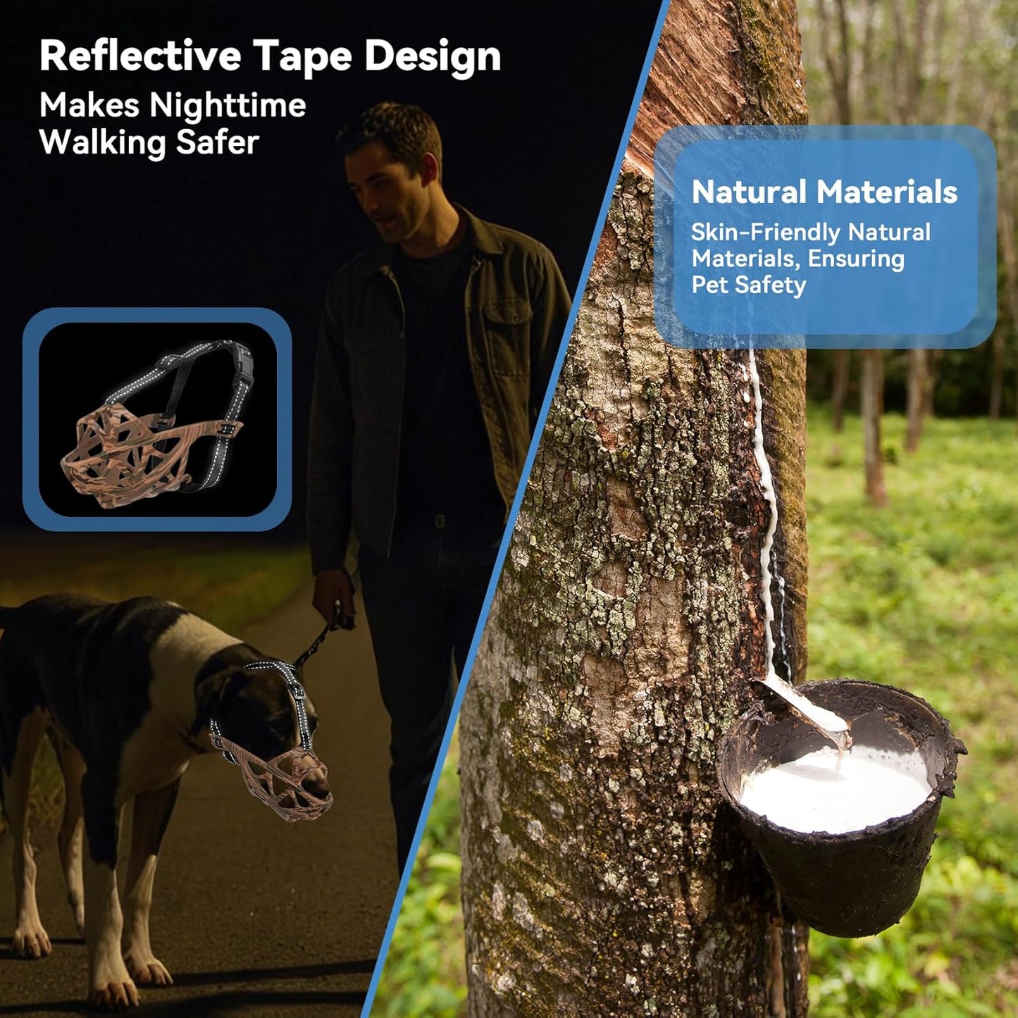 Dog Muzzle for Large Dogs, Breathable Basket Muzzles for Small, Medium and X-Large Aggressive Dog, Allows Panting Drinking, Suitable for Grooming Trimming Training (Camouflage Brown, XL)