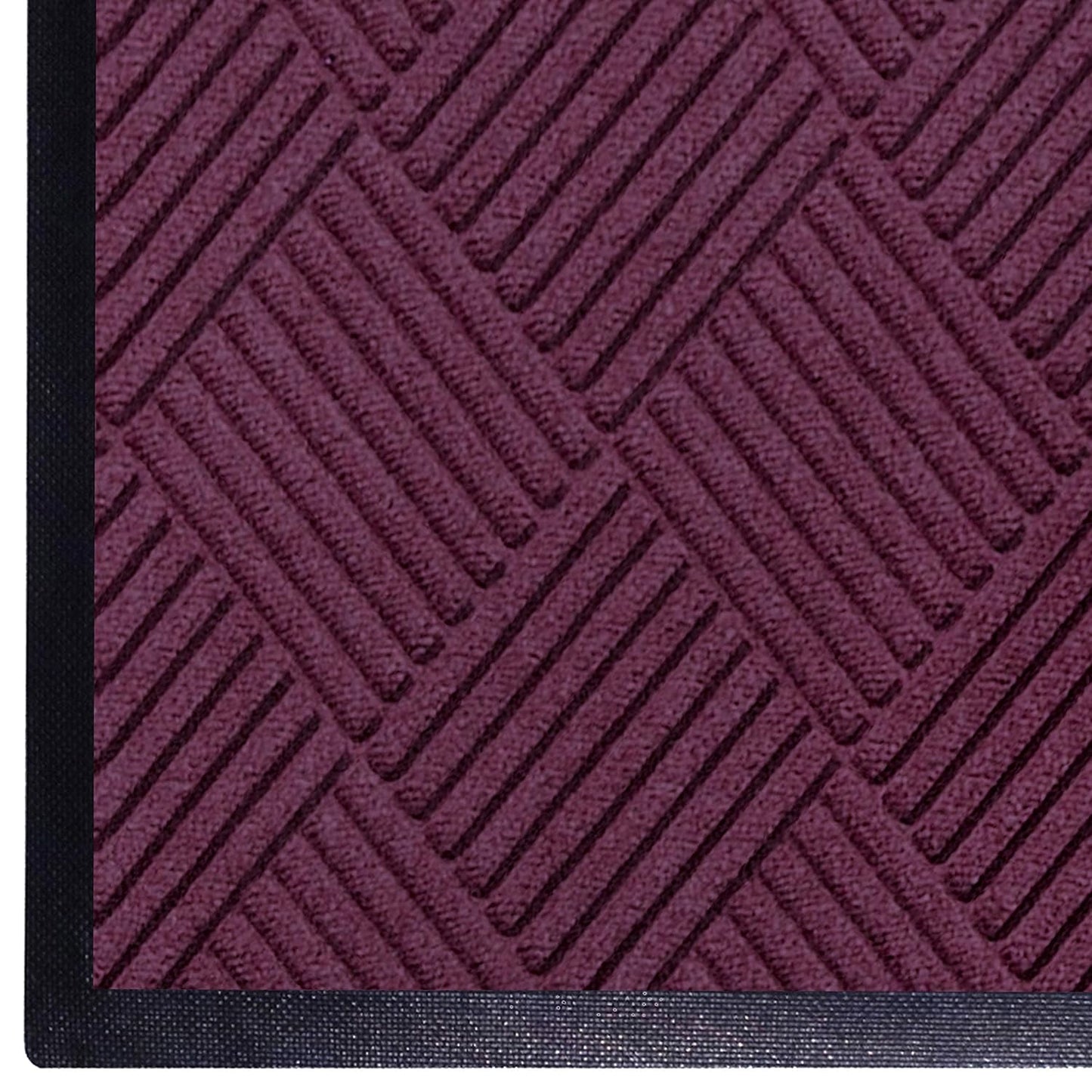 M+A Matting WaterHog Diamond | Commercial-Grade Entrance Mat with Rubber Border – Indoor/Outdoor, Quick Drying, Stain Resistant Door Mat (Bordeaux, 6' x 6')