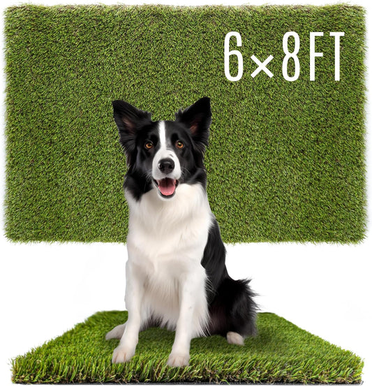 Dog Grass Pads 6 x 8 FT Artificial Grass Pee Pads for Dogs Potty Fake Grass Rug Turf Mat for Dogs Training Indoor Outdoor Garden Lawn Artificial Grass Rug