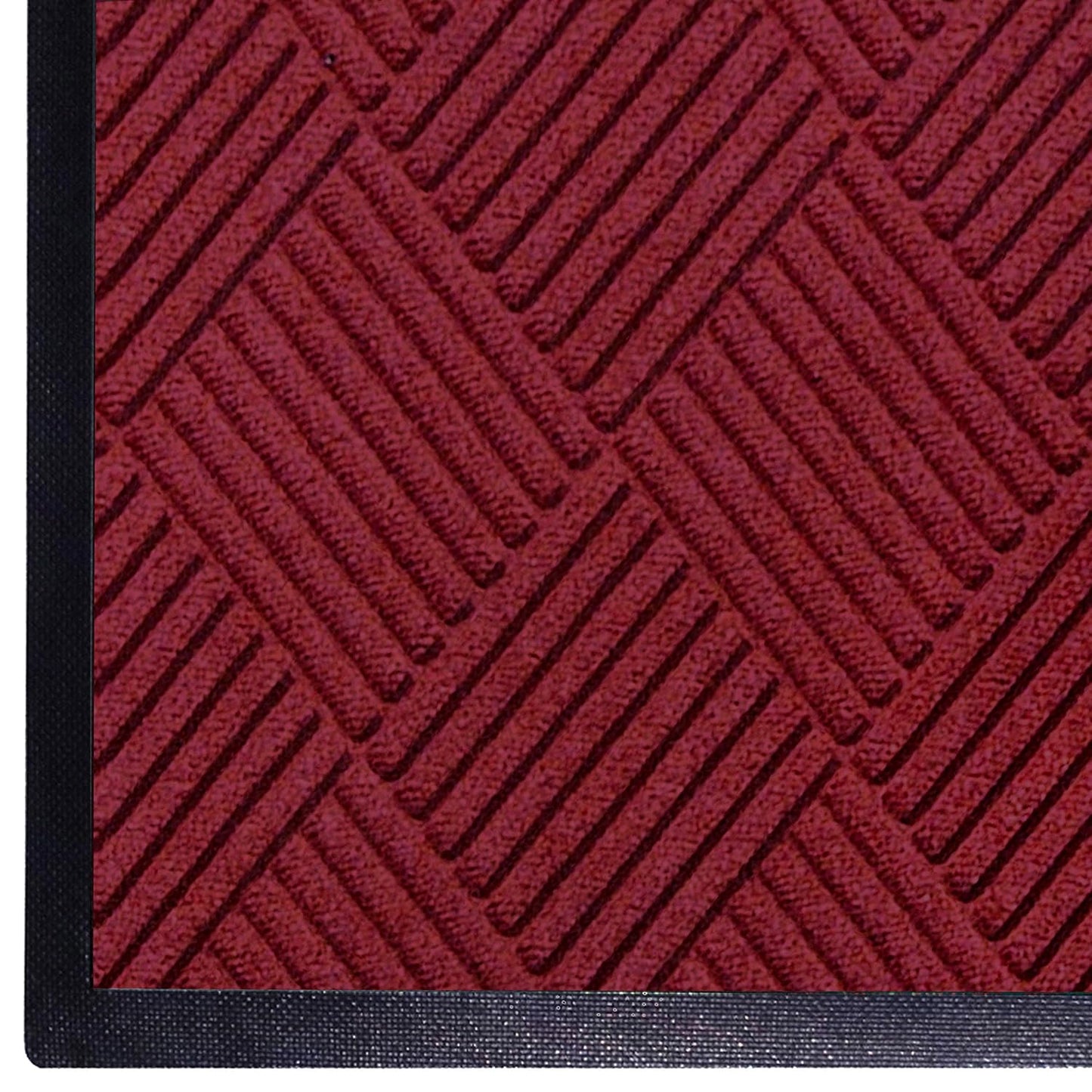 M+A Matting WaterHog Diamond | Commercial-Grade Entrance Mat with Rubber Border – Indoor/Outdoor, Quick Drying, Stain Resistant Door Mat (Red/Black, 6' x 6')