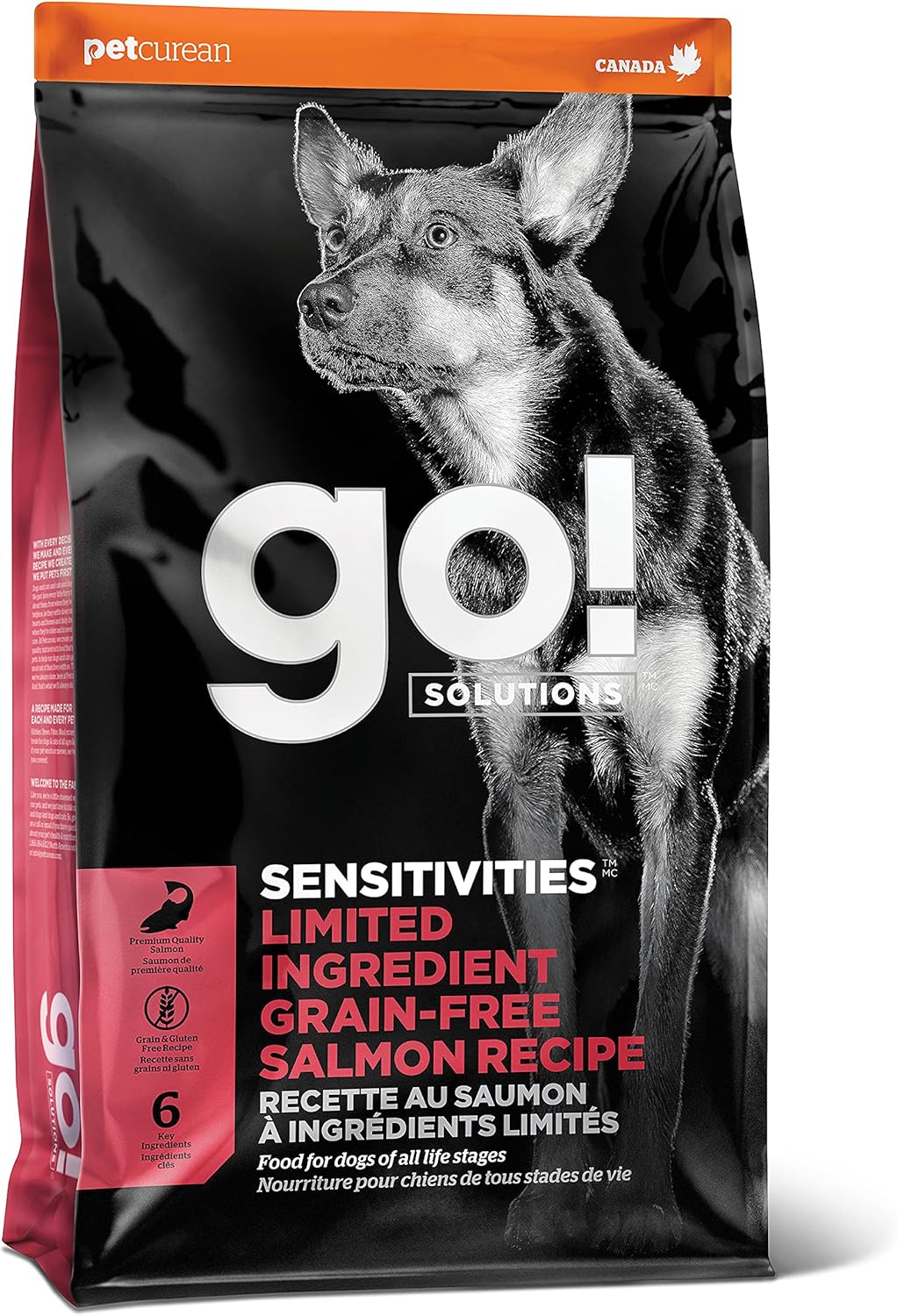 Go! Solutions Sensitivities Limited Ingredients, Grain-Free Dry Dog Food, Salmon Recipe for Sensitive Stomach, 3.5 lb Bag