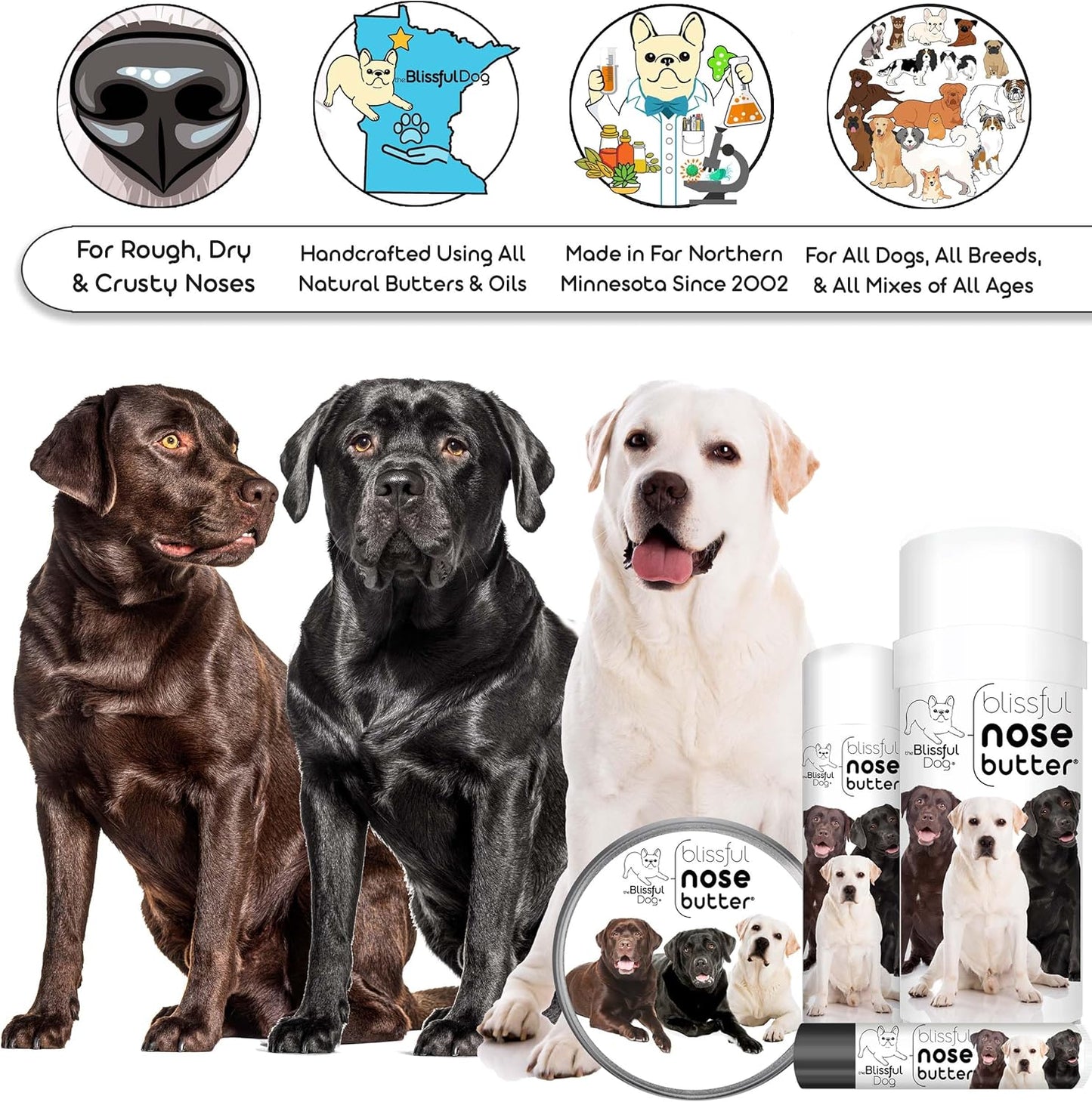 The Blissful Dog Labrador Retriever Unscented Nose Butter - Dog Nose Butter, 16 Ounce