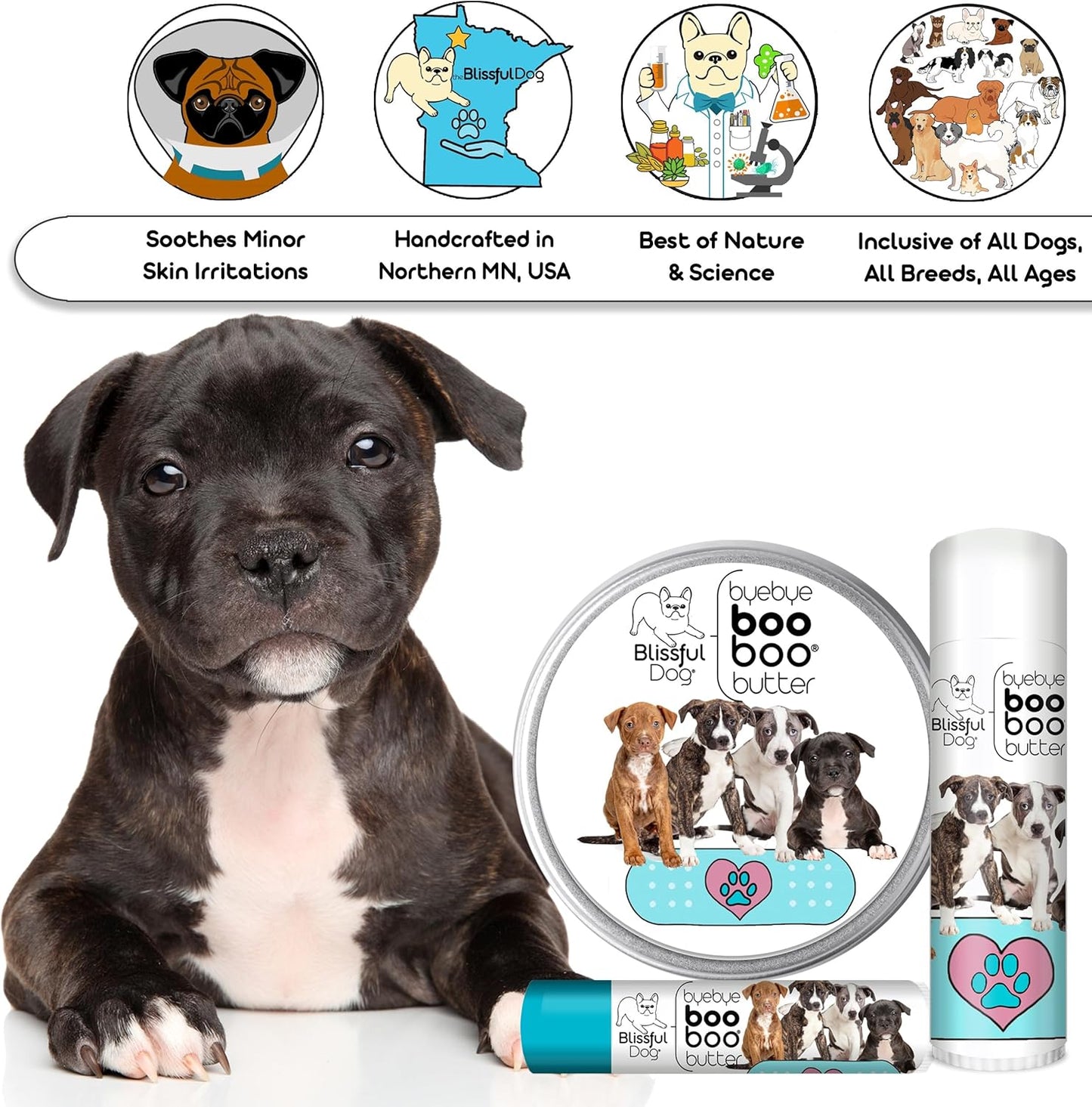 The Blissful Dog Staffordshire Pitbull Terrier Boo Boo Butter, 16 oz.