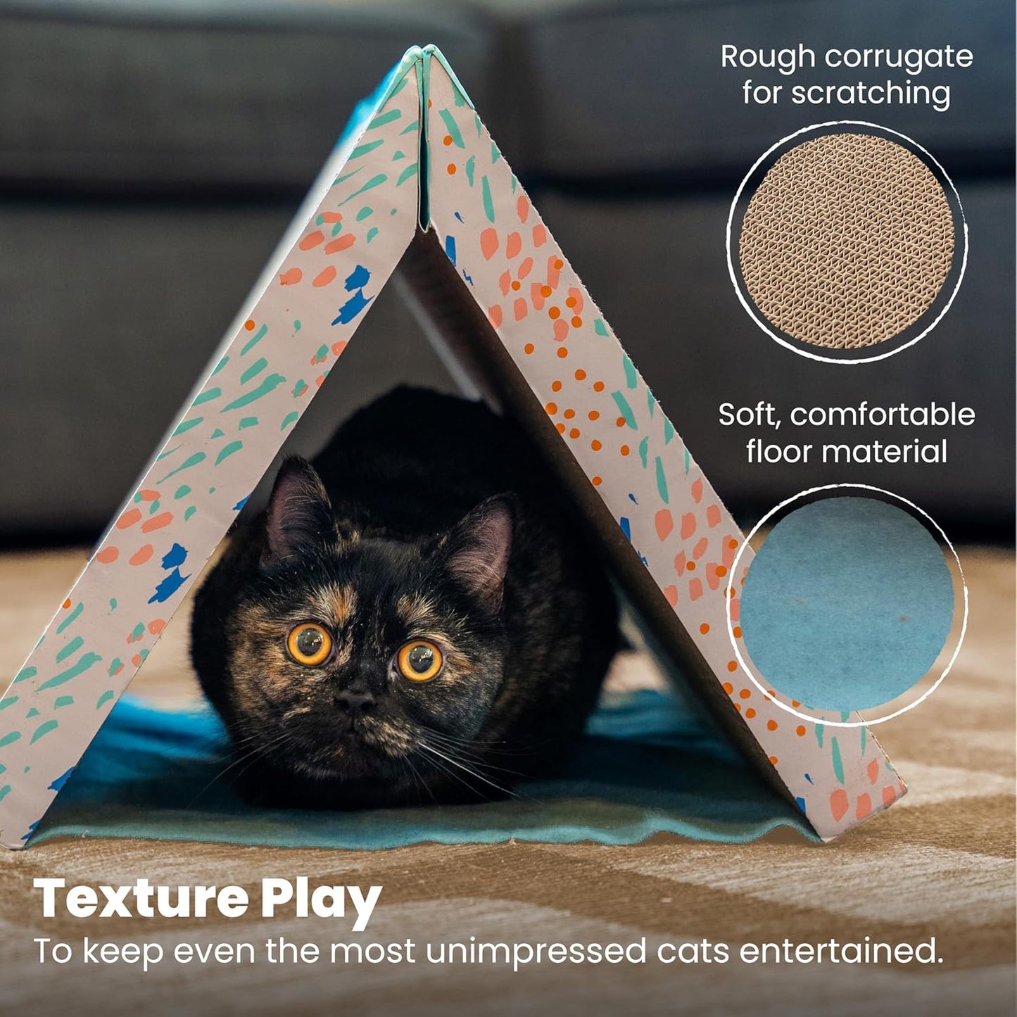 Catstages Fold Away Cat Tunnel and Corrugated Cat Scratcher