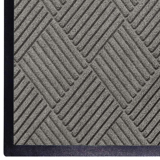 M+A Matting WaterHog Diamond | Commercial-Grade Entrance Mat with Rubber Border – Indoor/Outdoor, Quick Drying, Stain Resistant Door Mat (Grey, 4' x 8')