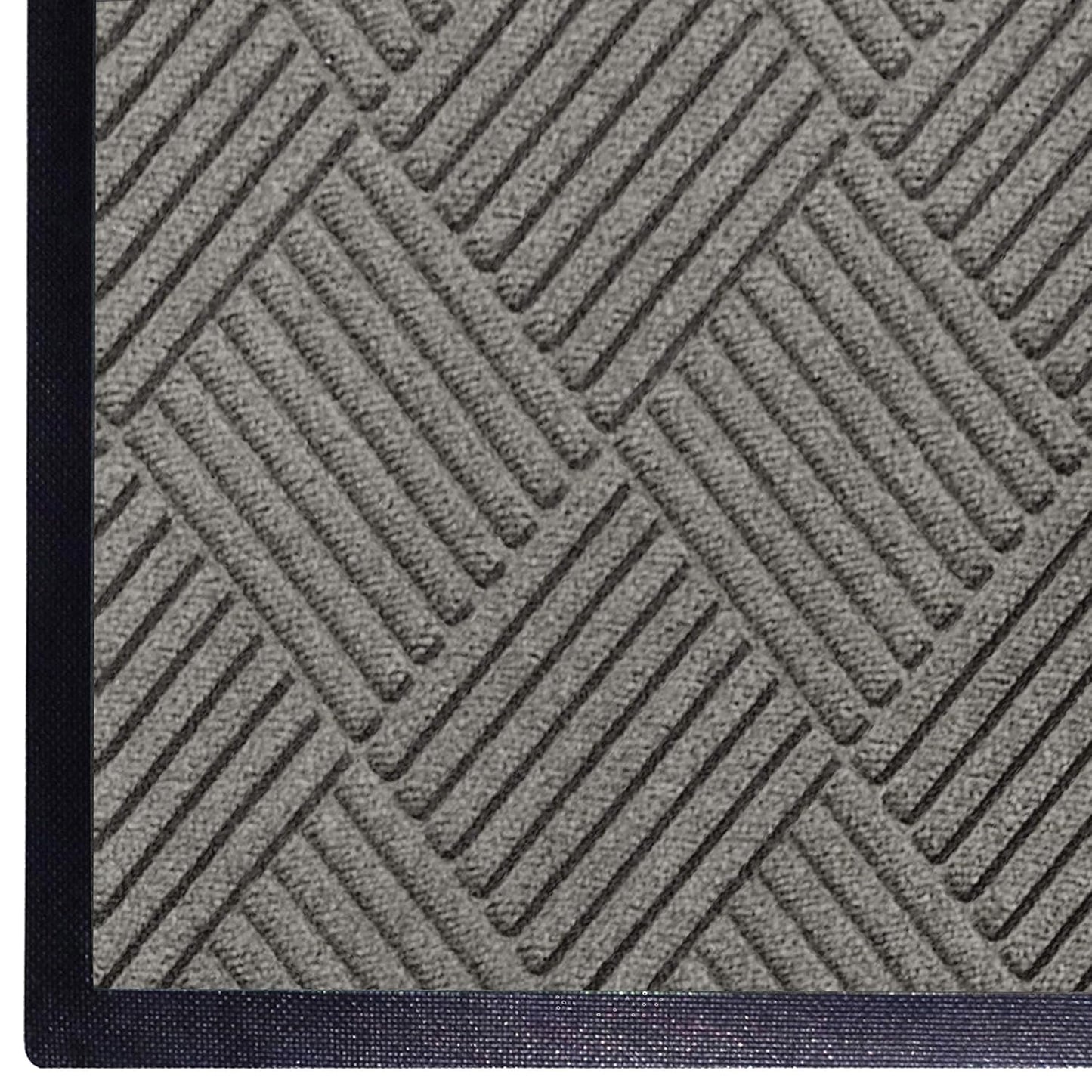 WaterHog Diamond | Commercial-Grade Entrance Mat with Rubber Border – Indoor/Outdoor, Quick Drying, Stain Resistant Door Mat (Medium Grey, 4' x 6')