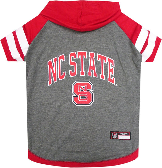 NCAA NORTH CAROLINA STATE WOLFPACK HOODIE for DOGS & CATS, MEDIUM COLLEGIATE Licensed DOG HOODY Tee Shirt. Sports HOODY T-Shirt for Pets. COLLEGE Sporty Dog Hoodie Shirt.