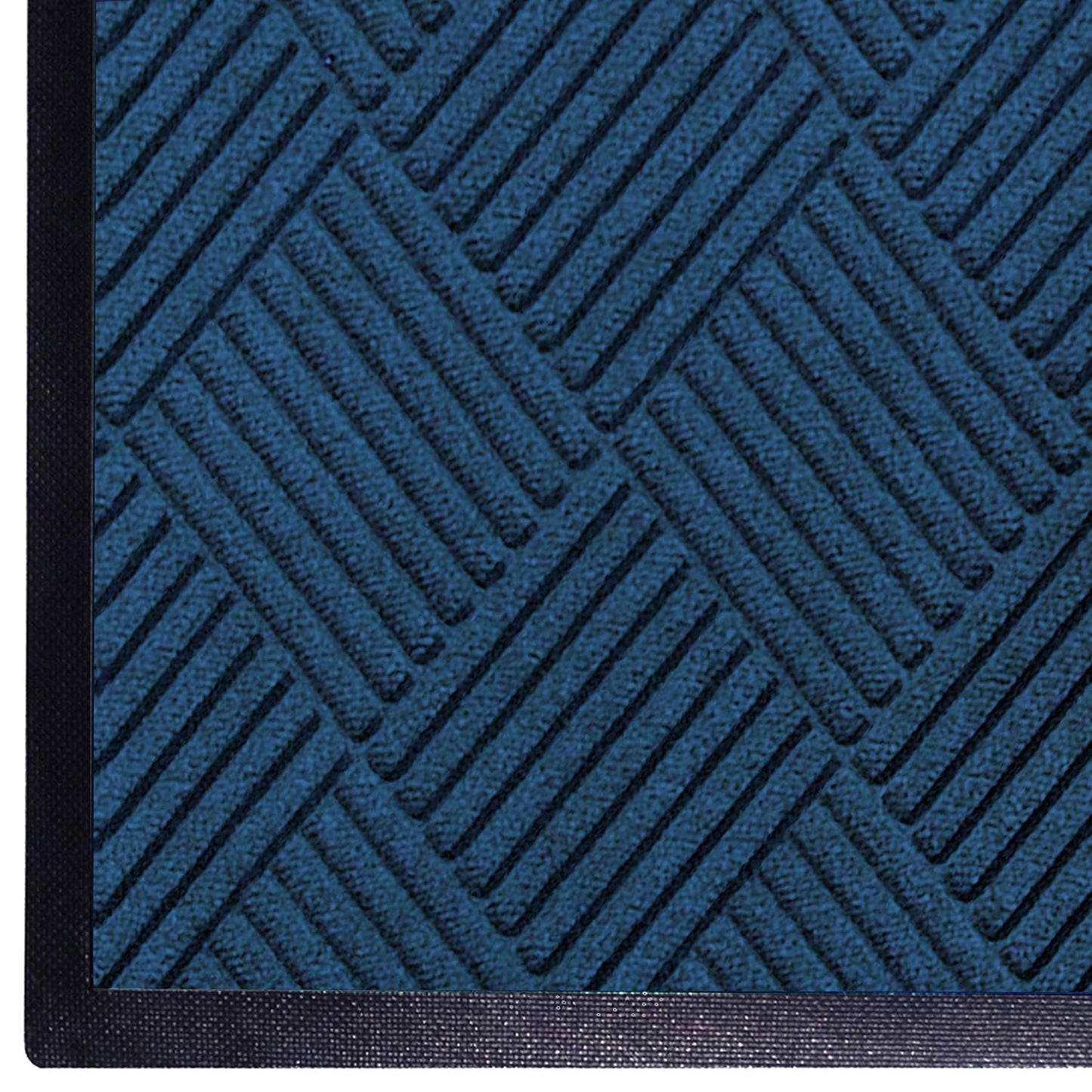 WaterHog Diamond | Commercial-Grade Entrance Mat with Rubber Border – Indoor/Outdoor, Quick Drying, Stain Resistant Door Mat (Navy, 4' x 6')