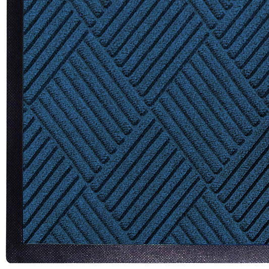WaterHog Diamond | Commercial-Grade Entrance Mat with Rubber Border – Indoor/Outdoor, Quick Drying, Stain Resistant Door Mat (Navy, 6' x 12')