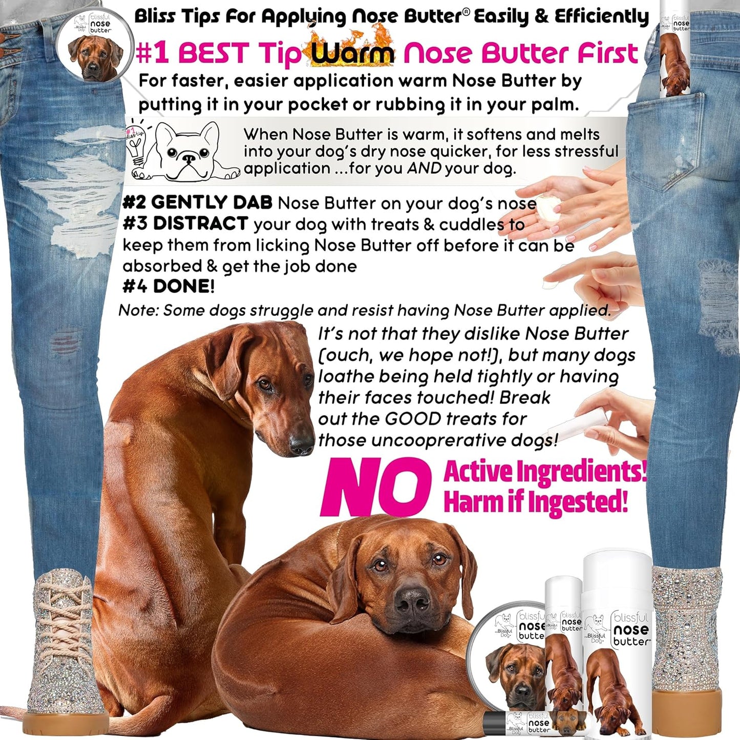 The Blissful Dog Rhodesian Ridgeback Unscented Nose Butter - Dog Nose Butter, 0.50 Ounce