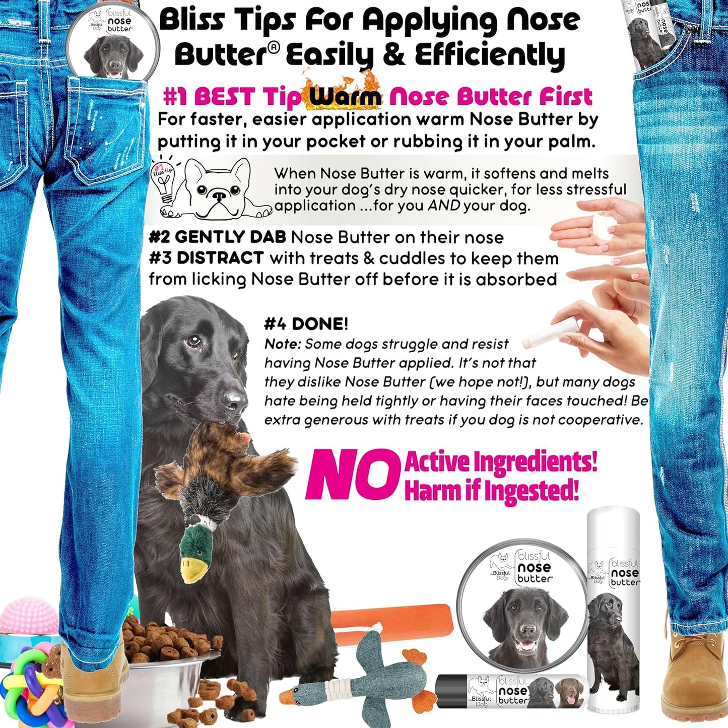 The Blissful Dog Flat Coat Retriever Unscented Nose Butter, 16oz