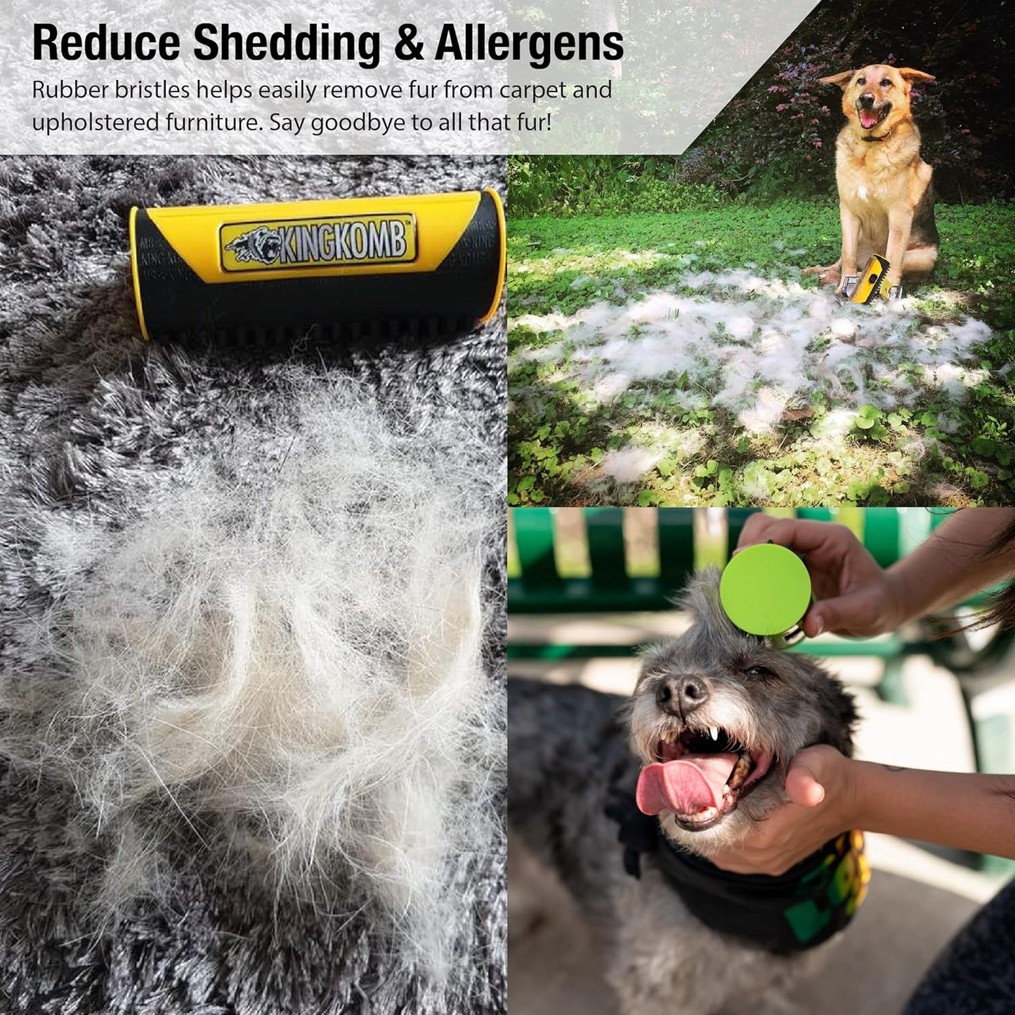 King Kanine Mini King Komb Pet Grooming Brush, Self Cleaning Deshedding | Multi-Use Tool for Cats & Kittens of All Life Stages | Mini Brush Pet for Grooming and Loose Hair | Perfect for Small Coats