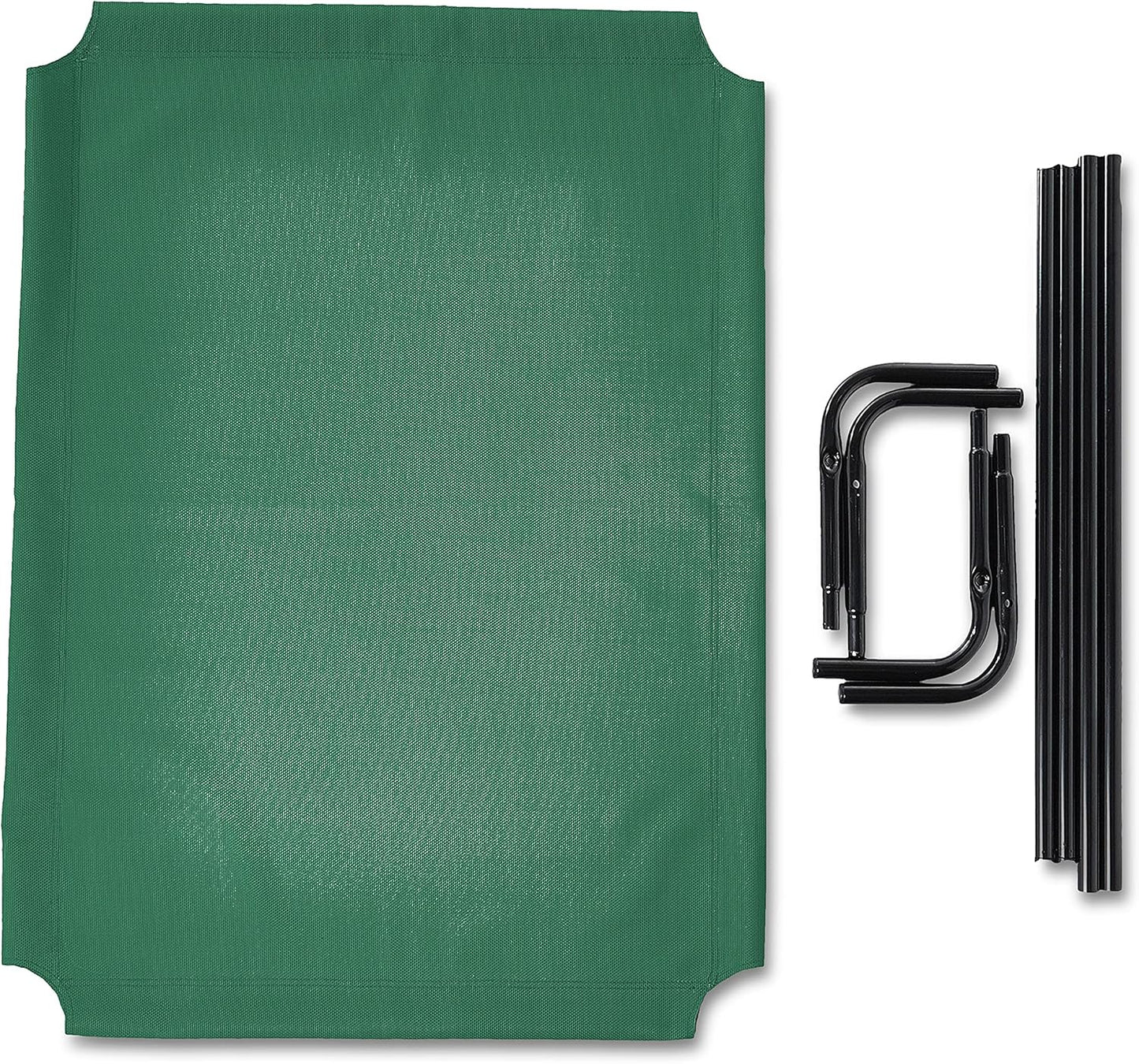 Amazon Basics Cooling Breathable Elevated Dog Bed with Metal Frame for Large Dogs, 51 x 31 x 8 Inch, Green