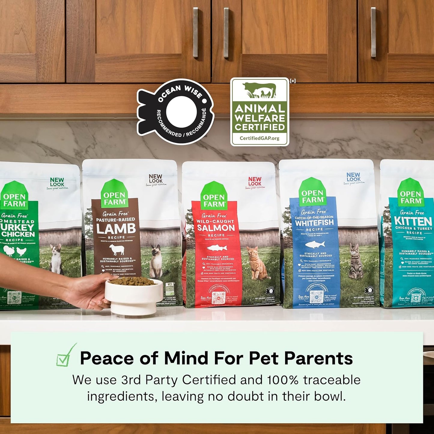 Open Farm, Grain Free Dry Cat Food, High-Protein Kibble for a Complete & Balanced Diet, Non-GMO Fruits & Vegetables, Prebiotic Fibers to Support Digestion, Homestead Turkey & Chicken Recipe, 4lb Bag