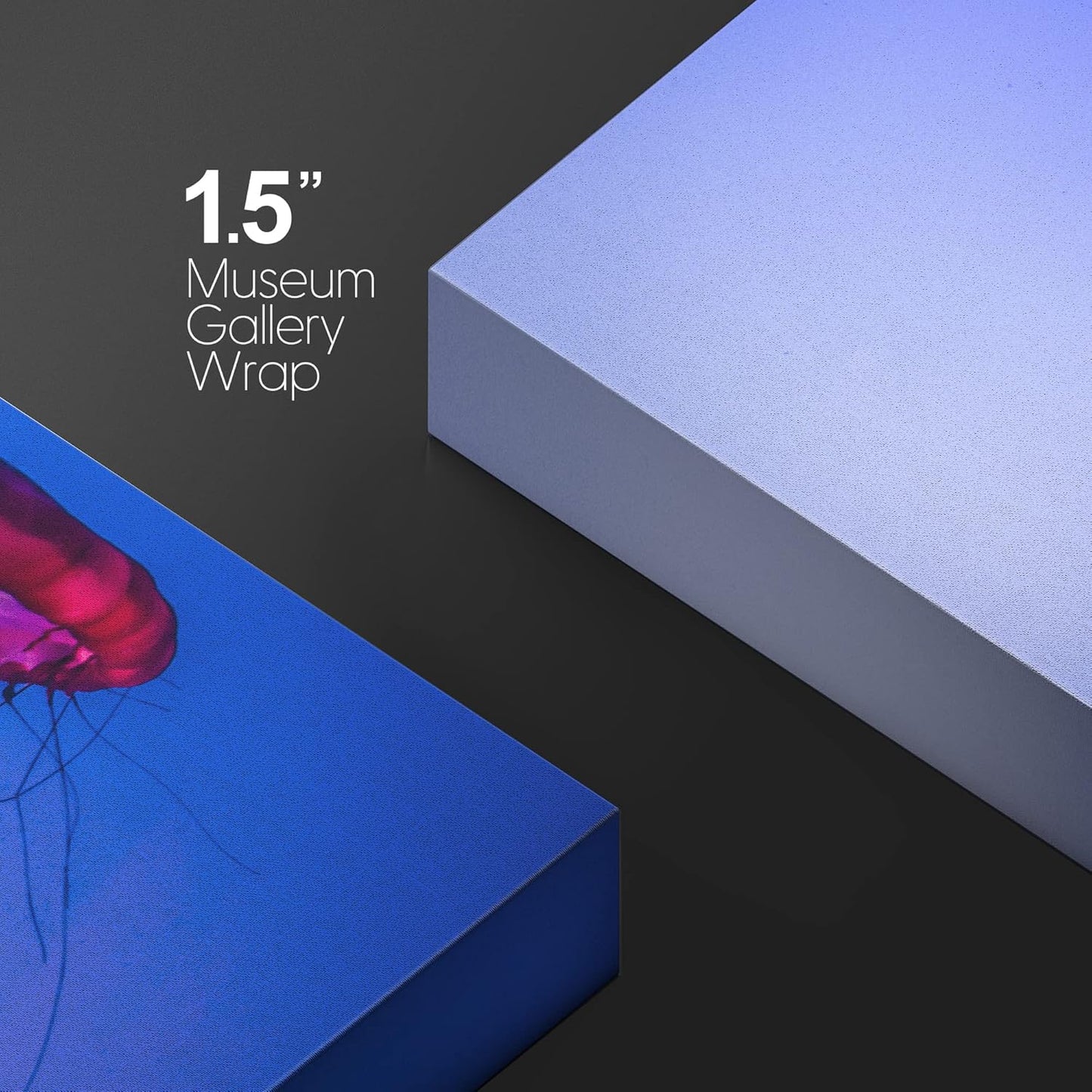 wall26 Canvas Print Wall Art Vibrant Neon Hot Pink Underwater Jellyfish Nature Animals Photography Realism Rustic Scenic Landscape Wilderness Earth for Living Room, Bedroom, Office - 16"x24"