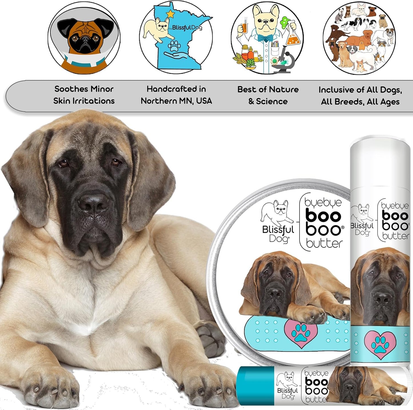 The Blissful Dog 4 oz TIN Mastiff Booboo Butter