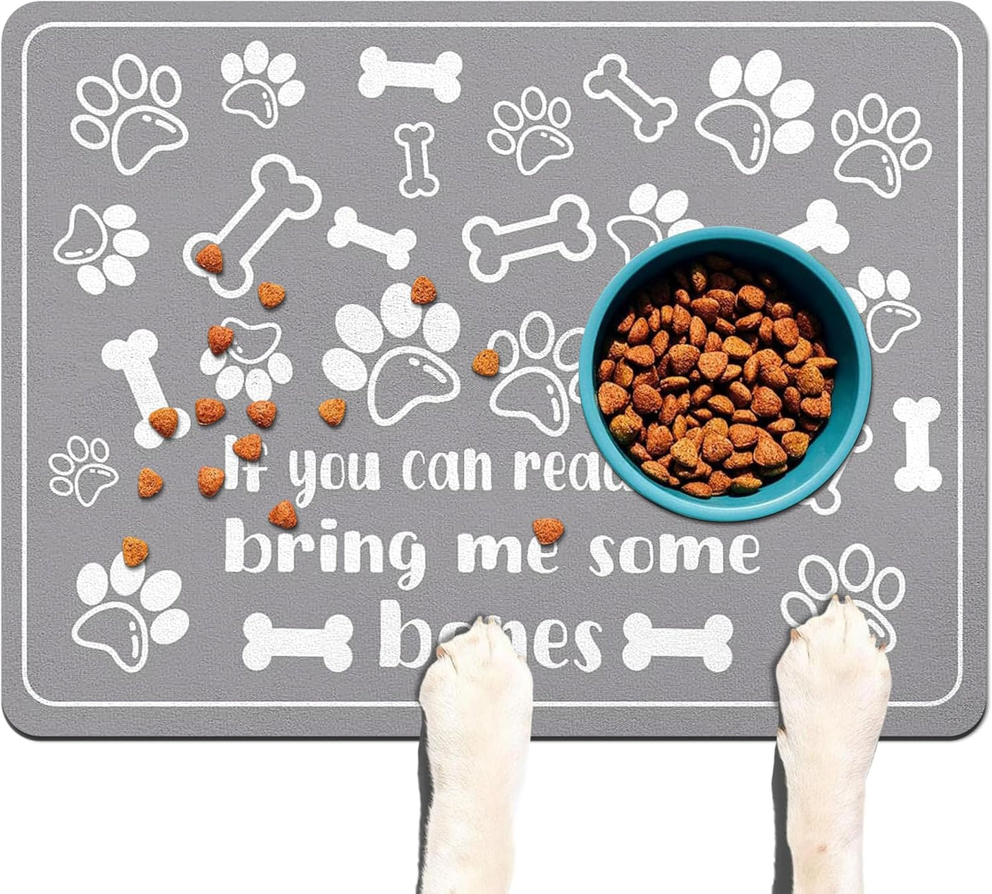Pet Feeding Mat for Floors Waterproof Dog Mat for Food and Water Absorbent Quick Dry Non Slip mat for Cat Bowls