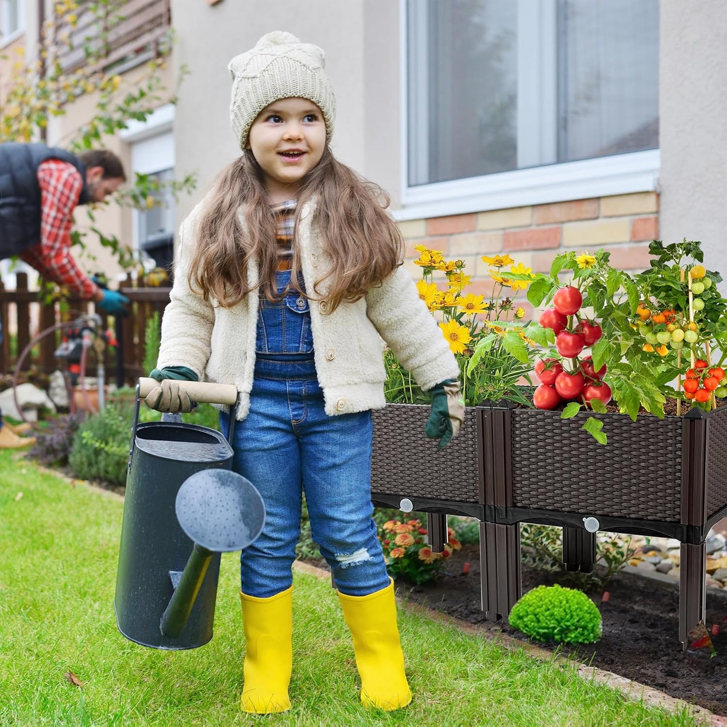 Raised Garden Bed with Legs Planters for Outdoor Plants pots Elevated Garden Boxes Garden Patio Balcony Deck to Planting Flowers Vegetables Tomato and Herbs