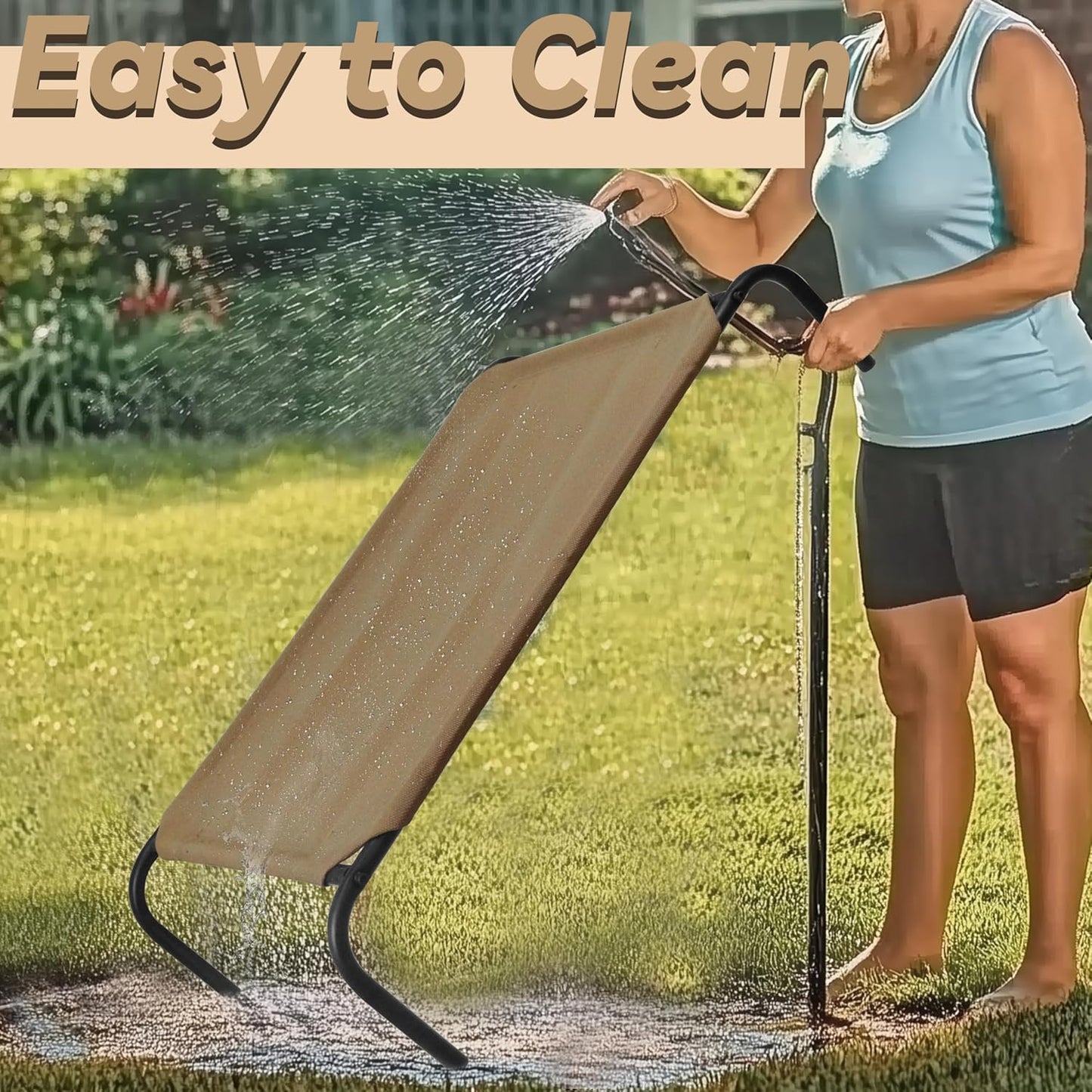 PHYEX Elevated Dog Bed for Large Dogs, Raised Dog Bed with Breathable Mesh, Non Slip, Easy to Clean, 50.5 Inches, Brown