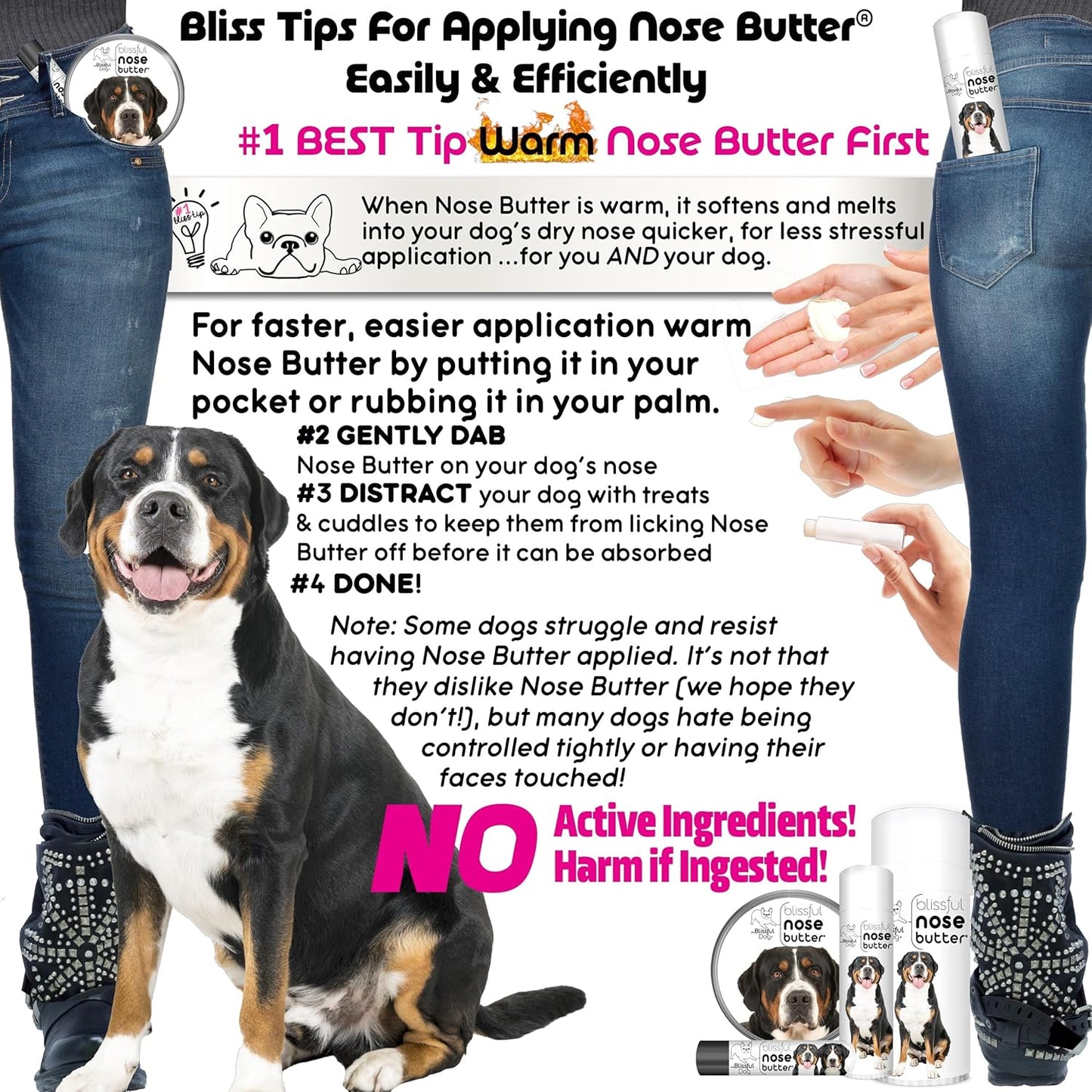 The Blissful Dog Greater Swiss Mountain Dog Unscented Nose Butter - Dog Nose Butter, 0.15 Ounce