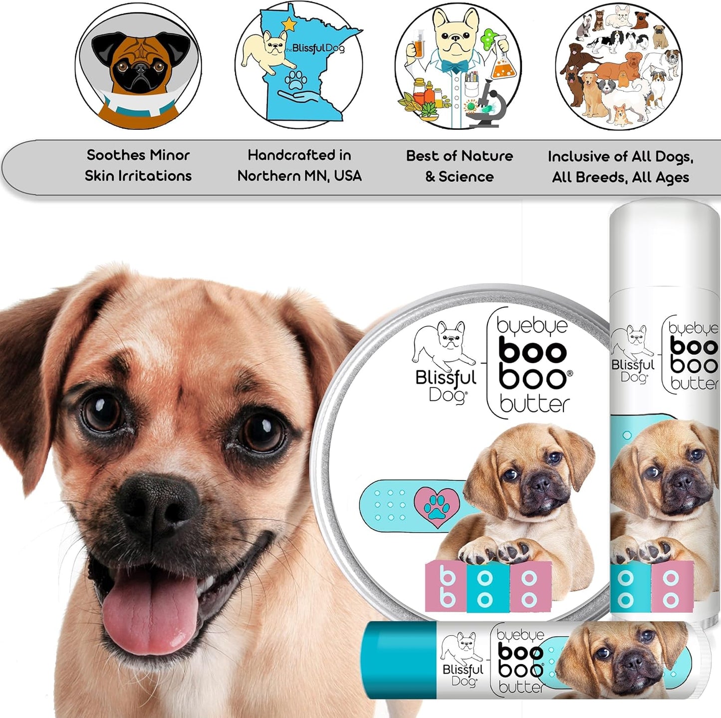 The Blissful Dog Puggle Boo Boo Butter, 16 oz.