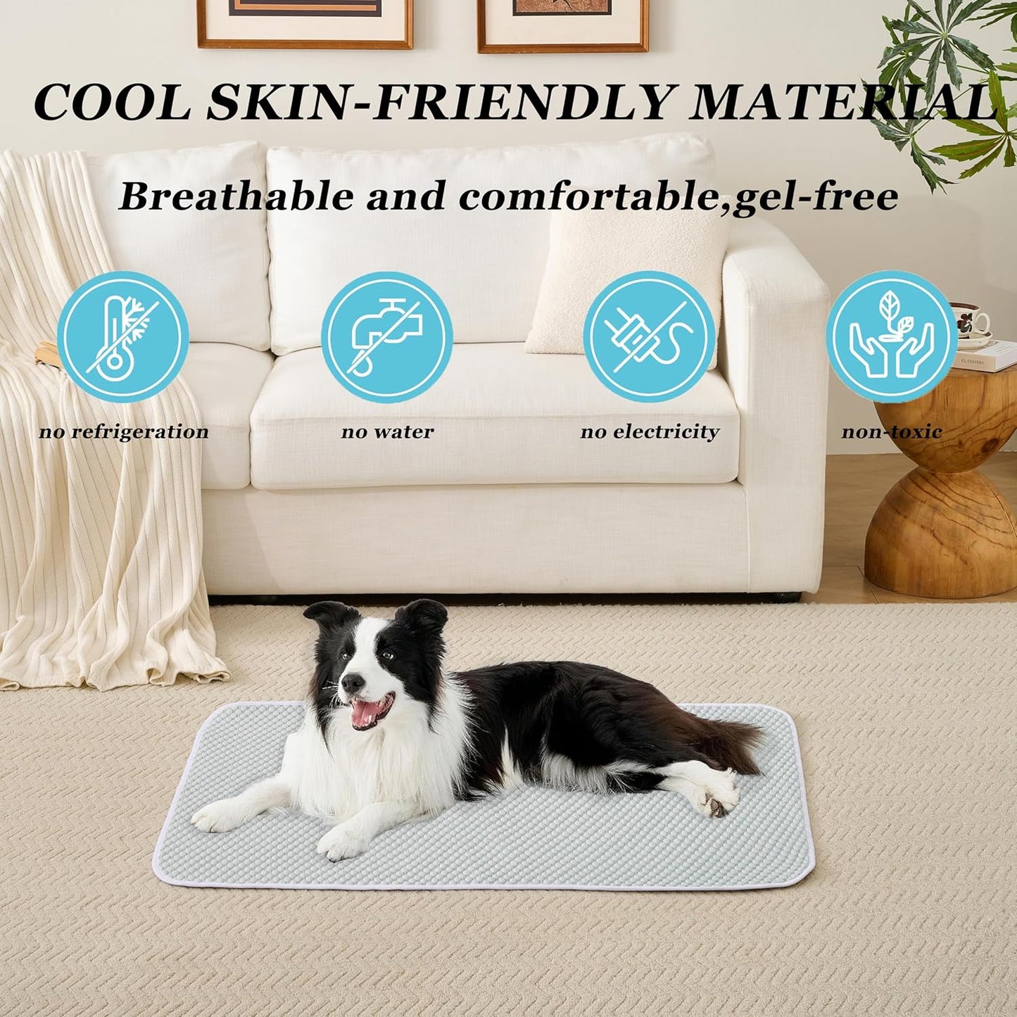 MICROCOSMOS Pet Cooling Mat & Sleeping Pad- Breathable Bubble Surface, EZ Clean. Keep Cooling for Pets, Kids and Adults in Summer.(GreyWhite, 36" x 24")