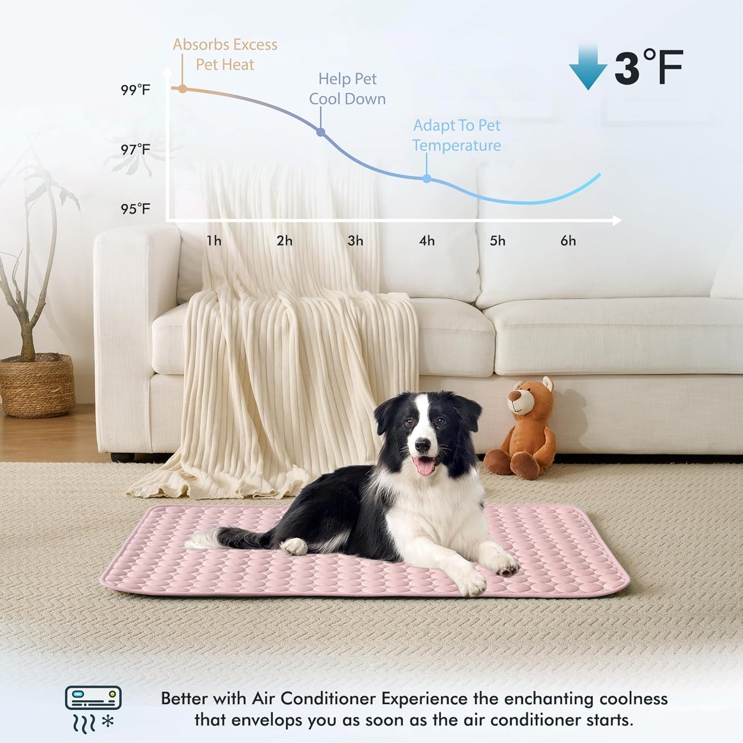 MICROCOSMOS Summer Cooling Mat & Sleeping Pad- Water Absorption Top, Materials Safe, Easy Carry, EZ Clean. Keep Cooling for Pets, Kids and Adults.(Pink, 24" x18")