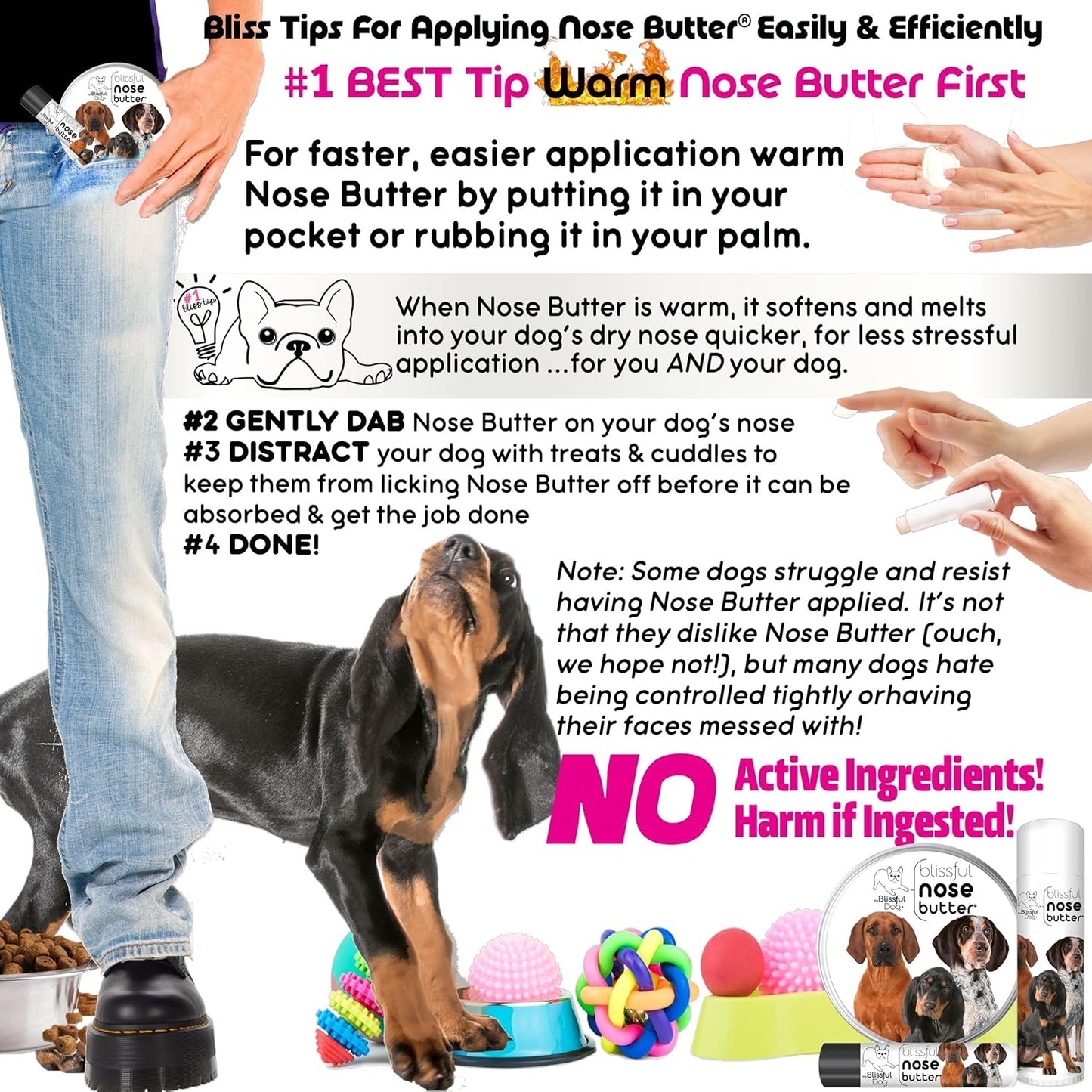 The Blissful Dog Coonhound Unscented Nose Butter, 0.50-Ounce