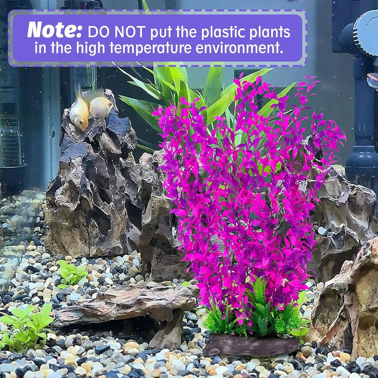 Hamiledyi Aquarium Plastic Plants Aquarium Decor Artificial Fish Tank Plants,Tall Fish Tank Decorations, Extra Large Aquarium Plant 20.4-inch Tall,2PCS