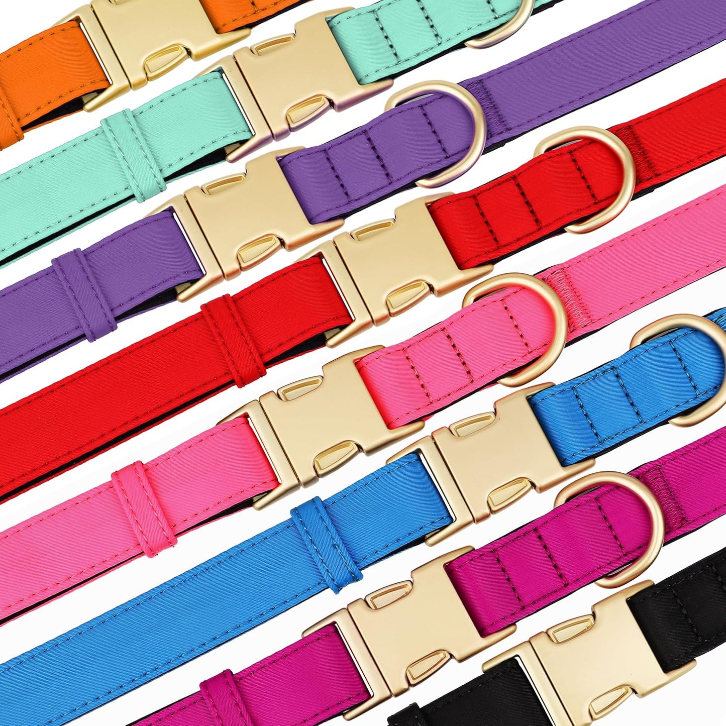 Didog Soft Padded Dog Collars for Small Dogs, Colorful and Durable Dog Collar with Quick Release Buckle, Light and Breathable for Daily Walking, Purple, S