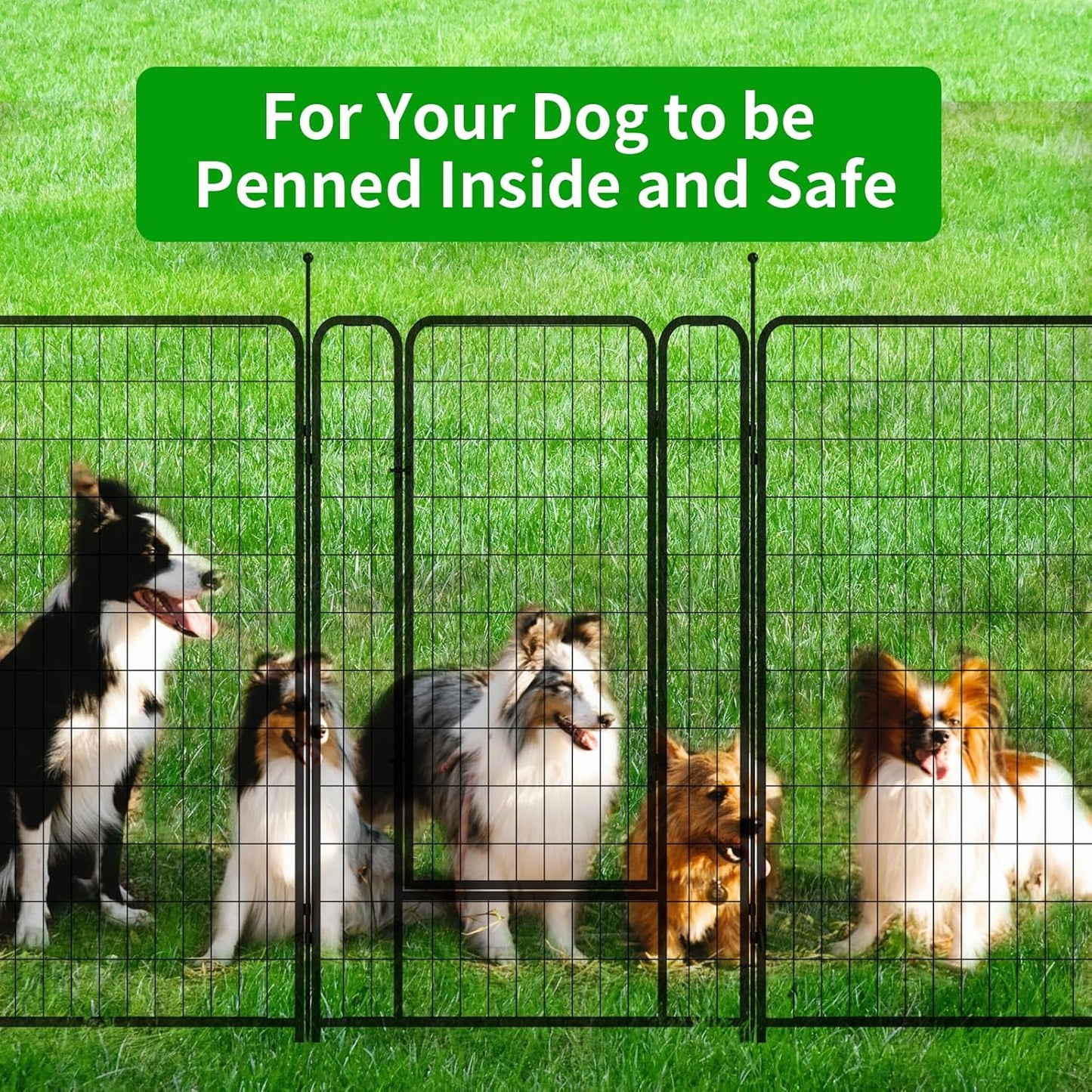 Dog Playpen Outdoor 16 Panels Heavy Duty Dog Pen 26" W×50" H Anti-Rust Exercise Fence with Doors for Large/Medium Pet Play for RV Camping Yard