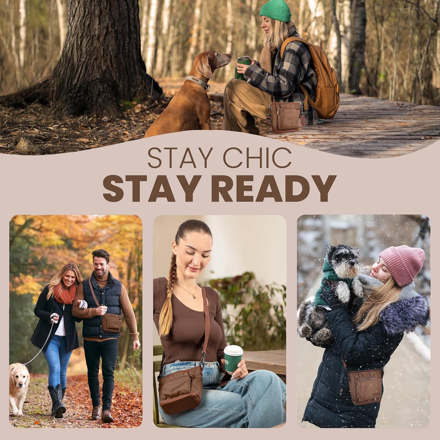 BEAU&FUR Dog Treat Pouch with Clicker for Training - Hands-Free Dog Treat Bag with Magnetic Closure, Built-in Poop Bag Holder Pocket