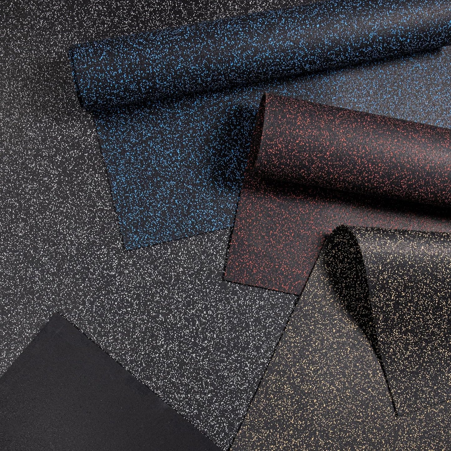 Playsafer Genaflex Rubber Gym Floor Mat, Heavy Duty Commercial Protective Gym Flooring Roll - 8mm Thick (Black, 4' X 4')