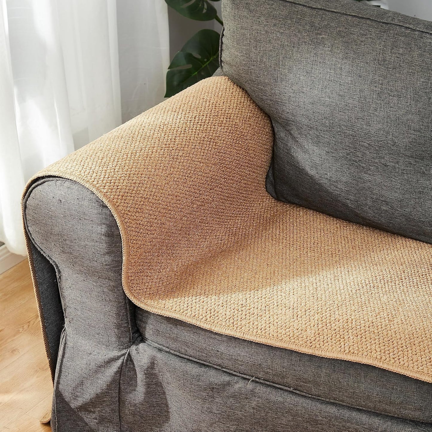 SHENGOCASE 67"x 23.6" Thickened Cat Wall Climbing Carpet, Cat Wall Furniture Scratcher, Scratching Post, Couch Sofa Protector (Camel)